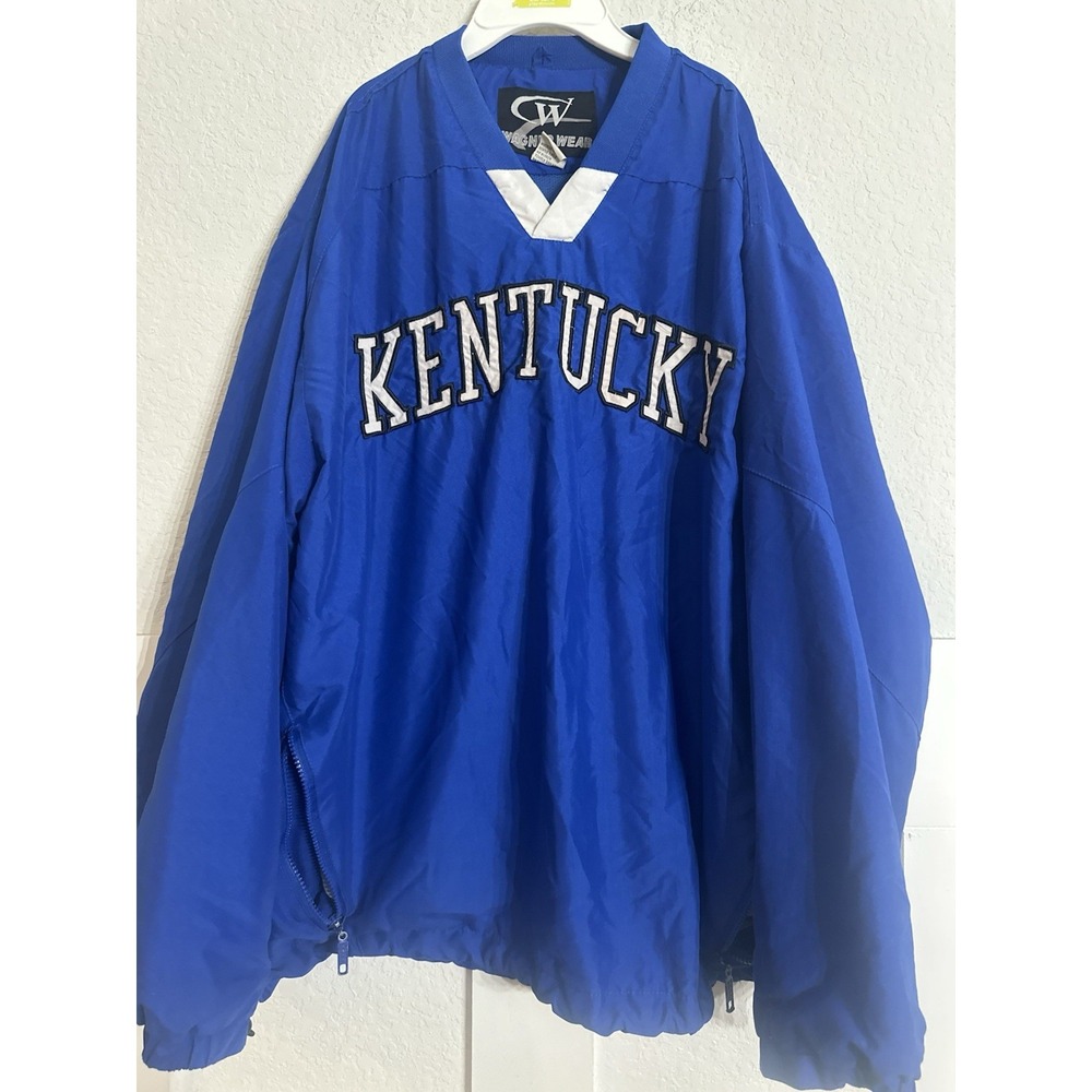 VTG 90s Kentucky Wildcats University Logo XL Pullover Windbreaker Jacket UK